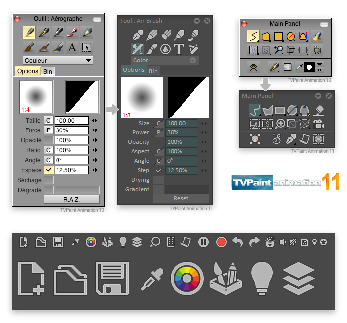 TVPaint Animation 11 interface